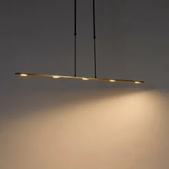 Hanglamp zwart met goud incl. LED dimbaar - Bold