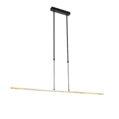 Hanglamp zwart met goud incl. LED dimbaar - Bold