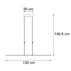 Hanglamp zwart met goud incl. LED dimbaar - Bold
