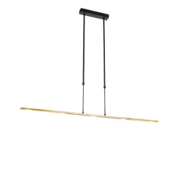 Hanglamp zwart met goud incl. LED dimbaar - Bold