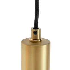 Hanglamp zwart met goud met smoke glas incl. 5 PUCC - Zuzanna