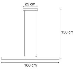 Hanglamp zwart met gouden binnenkant incl. LED - Balo 4