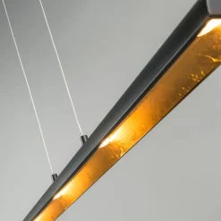 Hanglamp zwart met gouden binnenkant incl. LED - Balo 4
