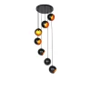 Hanglamp zwart met gouden binnenkant 7-lichts - Crooked Cluster