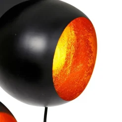 Hanglamp zwart met gouden binnenkant 7-lichts - Crooked Cluster