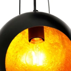 Hanglamp zwart met gouden binnenkant 7-lichts - Crooked Cluster