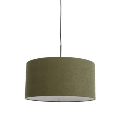 Hanglamp zwart met groene kap 50 cm - Combi 1