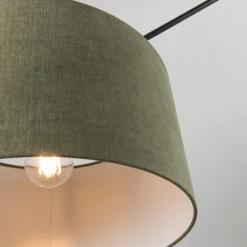 Hanglamp zwart met kap 35 cm groen verstelbaar - Blitz