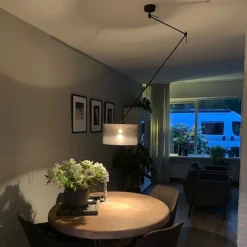 Hanglamp zwart met kap 35 cm donkergrijs verstelbaar - Blitz