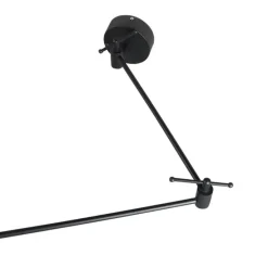 Hanglamp zwart met kap 35 cm donkergrijs verstelbaar - Blitz