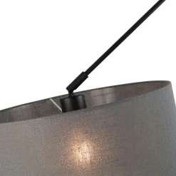 Hanglamp zwart met kap 35 cm donkergrijs verstelbaar - Blitz