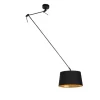 Hanglamp zwart met katoenen kap zwart met goud 35 cm - Blitz