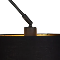 Hanglamp zwart met katoenen kap zwart met goud 35 cm - Blitz