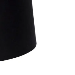 Hanglamp zwart met katoenen kap zwart met goud 35 cm - Blitz