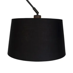 Hanglamp zwart met katoenen kap zwart met goud 35 cm - Blitz