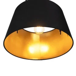 Hanglamp zwart met katoenen kap zwart met goud 35 cm - Blitz