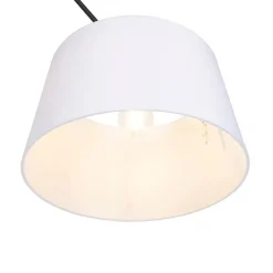 Hanglamp zwart met linnen kap wit 35 cm - Blitz