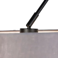 Hanglamp zwart met linnen kappen donkergrijs 35 cm 2-lichts - Blitz