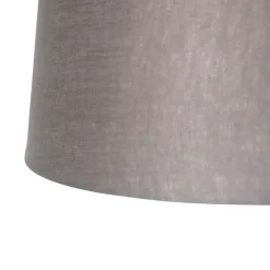 Hanglamp zwart met linnen kappen donkergrijs 35 cm 2-lichts - Blitz