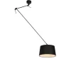 Hanglamp zwart met linnen kap zwart 35 cm - Blitz