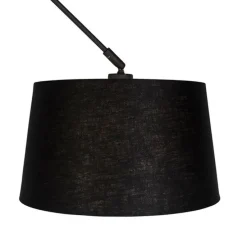 Hanglamp zwart met linnen kap zwart 35 cm - Blitz