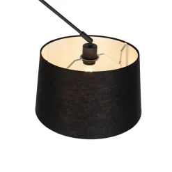 Hanglamp zwart met linnen kap zwart 35 cm - Blitz