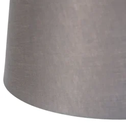 Hanglamp zwart met linnen kappen donkergrijs 35 cm 2-lichts - Blitz