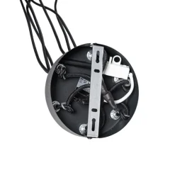 Hanglamp zwart met messing en smoke glas 6-lichts - Vidro