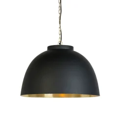 Hanglamp zwart met messing binnenkant 60 cm - Hoodi
