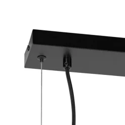 Hanglamp zwart met opaal glas 8-lichts langwerpig - Uvas