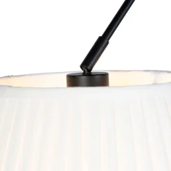 Hanglamp zwart met plisse kappen crème 35 cm 2-lichts - Blitz