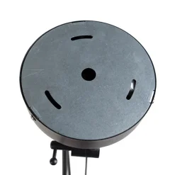 Hanglamp zwart met plisse kappen crème 35 cm 2-lichts - Blitz