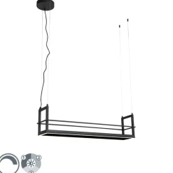 Hanglamp zwart met rek incl. LED 3-staps dimbaar - Cage Rack