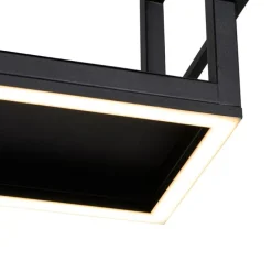 Hanglamp zwart met rek incl. LED 3-staps dimbaar - Cage Rack
