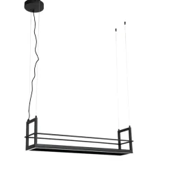 Hanglamp zwart met rek incl. LED 3-staps dimbaar - Cage Rack