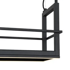 Hanglamp zwart met rek incl. LED 3-staps dimbaar - Cage Rack