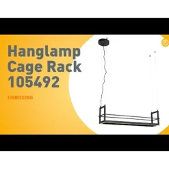 Hanglamp zwart met rek incl. LED 3-staps dimbaar - Cage Rack