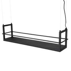 Hanglamp zwart met rek incl. LED 3-staps dimbaar - Cage Rack