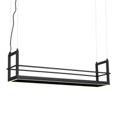 Hanglamp zwart met rek incl. LED 3-staps dimbaar - Cage Rack