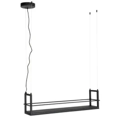 Hanglamp zwart met rek incl. LED 3-staps dimbaar - Cage Rack