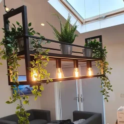 Hanglamp zwart met rek 4-lichts - Cage Rack