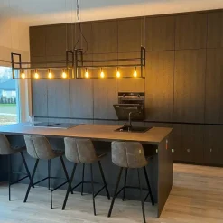 Hanglamp zwart met rek 4-lichts - Cage Rack