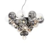 Hanglamp zwart met smoke en helder glas 13-lichts - Bonnie