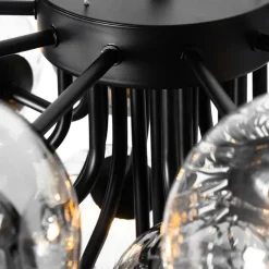 Hanglamp zwart met smoke en helder glas 13-lichts - Bonnie