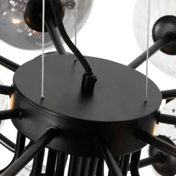 Hanglamp zwart met smoke en helder glas 13-lichts - Bonnie