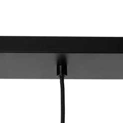 Hanglamp zwart met smoke glas 23 cm langwerpig 3-lichts - Kevin