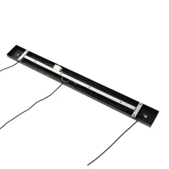 Hanglamp zwart met smoke glas 23 cm langwerpig 3-lichts - Kevin