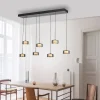 Hanglamp zwart met smoke glas incl. LED 7-lichts easylift - Rika