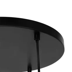 Hanglamp zwart met smoke glas rond 3-lichts - Kevin