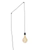 Hanglamp zwart met stekker incl. PS160 goud dimbaar- Cavalux